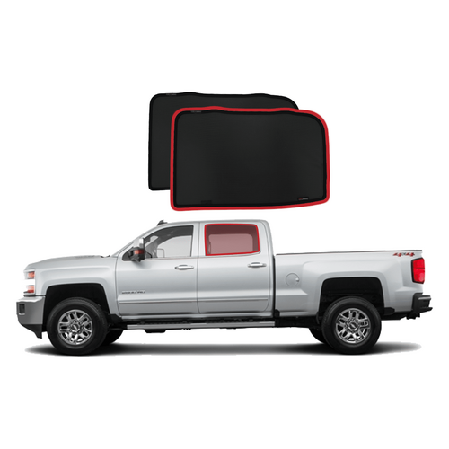 Chevrolet Silverado Crew Cab 1500/2500 3rd Generation | GMC Sierra Crew Cab 4th Generation Car Rear Window Shades (K2XX; 2013-2018)