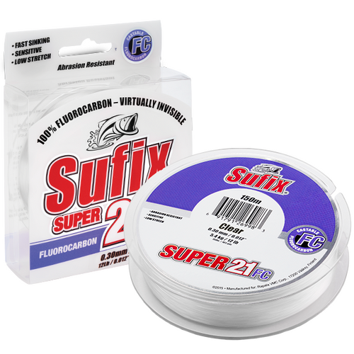 Sufix Super 21 Fluorocarbon Leader 100m 4lb - 0.14mm