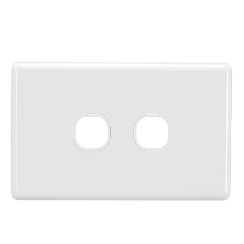 Projecta 2 Gang Blank Switch Plate - White