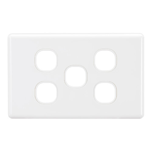 Projecta 5 Gang Blank Switch Plate - White