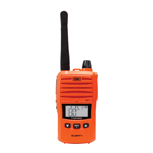 GME TX6165X 5/1 Watt IP67 UHF CB Handheld Radio - Blaze Organge