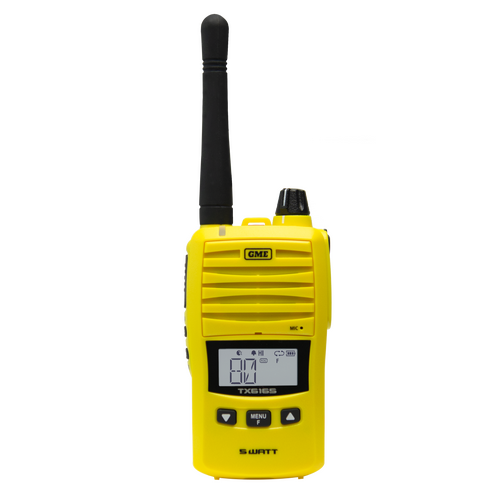 GME TX6165X 5/1 Watt IP67 UHF CB Handheld Radio - Yellow