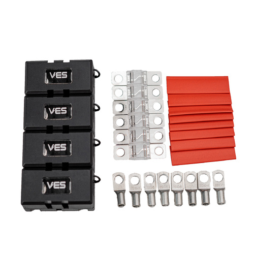 Midi Fuse Kit 80 AMP 4 Holder 6 Fuses 8 Terminals 8 Heatshrink