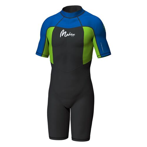 Maddog Boys Superstretch Springsuit 2mm Blue/ Lime - Size 4