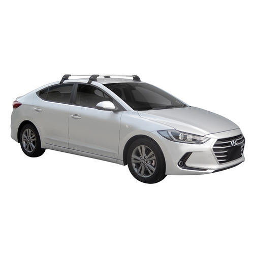 Yakima FlushBar 100 & 105cm Silver Pair (S26Y) To Suit Hyundai Elantra 4dr Sedan 02/2016-/On