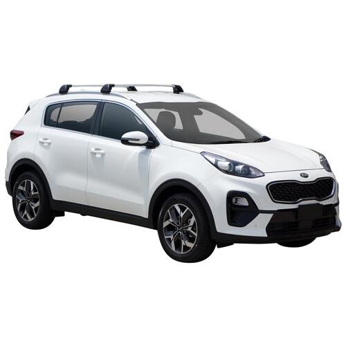 Yakima FlushBar 100 & 105cm Silver Pair (S26Y) To Suit Kia Sportage Steel Roof 08/2018-09/2021