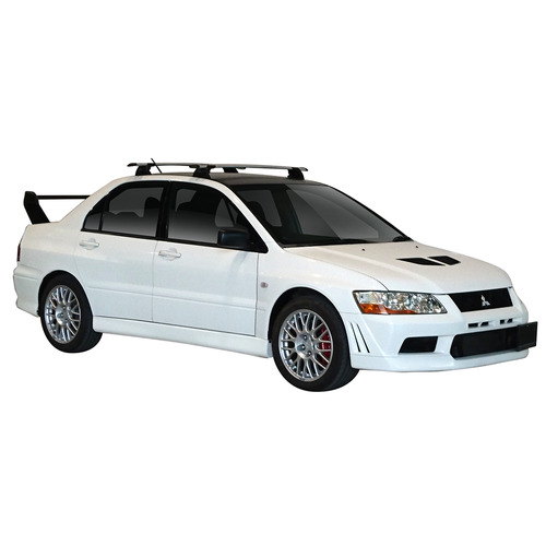 Yakima ThruBar 120cm Silver Pair (S16Y) To Suit Mitsubishi Lancer EVO VII 03/2001-01/2003