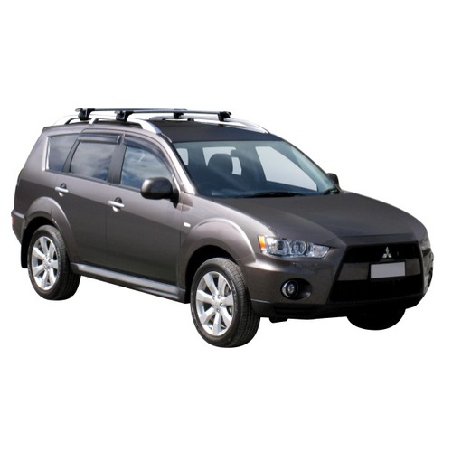 Yakima ThruBar 120cm Silver Pair (S16Y) To Suit Mitsubishi Outlander MK II 09/2009-/2012