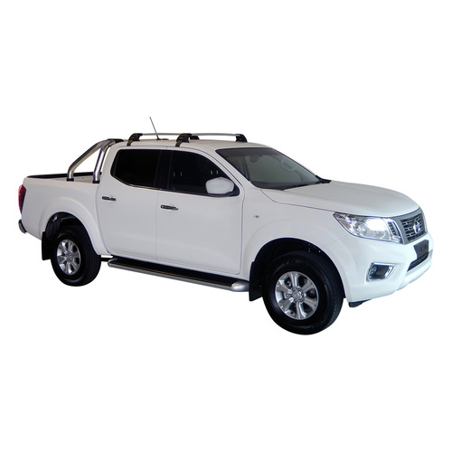 Yakima FlushBar 105cm Silver Pair (S7Y) To Suit Nissan Navara NP300 (D23) Dual Cab 06/2015-/On