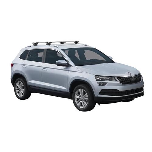 Yakima ThruBar 120cm Silver Pair (S16Y) To Suit Skoda Karoq 5dr SUV /2018-/On