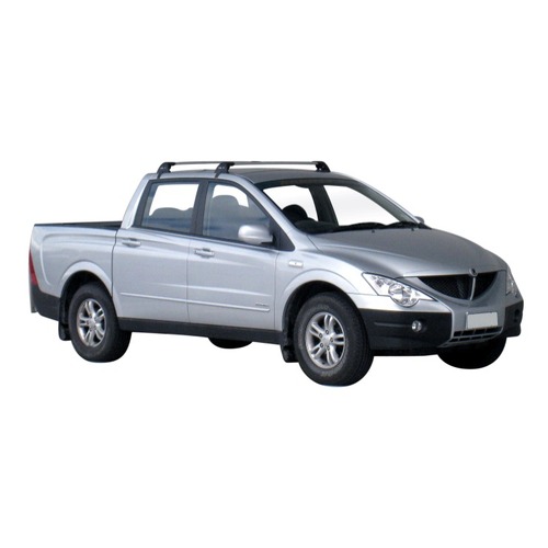 Yakima FlushBar 105cm Silver Pair (S7Y) To Suit SsangYong Actyon Sport 4dr Ute 03/2007-/2012