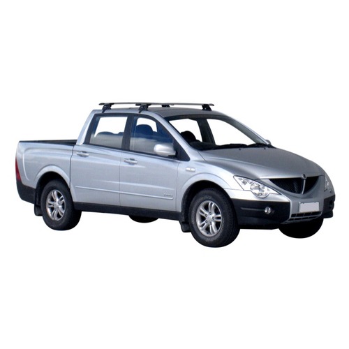 Yakima ThruBar 135cm Silver Pair (S17Y) To Suit SsangYong Actyon Sport 4dr Ute 03/2007-/2012