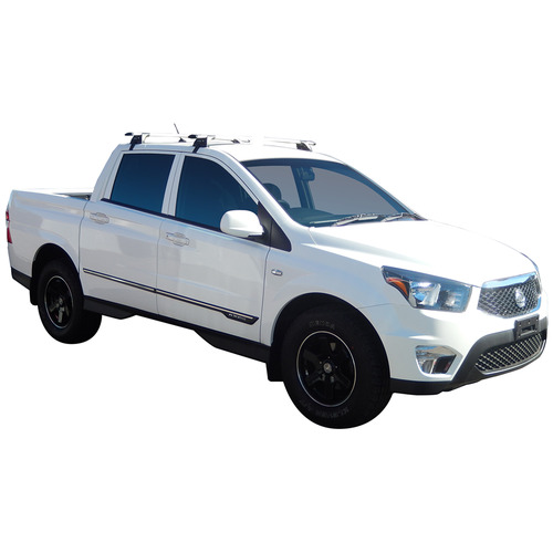 Yakima ThruBar 135cm Silver Pair (S17Y) To Suit SsangYong Actyon Sport 4dr Ute /2012-/2017