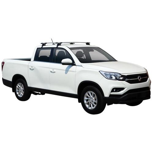 Yakima ThruBar 135cm Silver Pair (S17Y) To Suit SsangYong Musso 4dr Ute /2019-/On