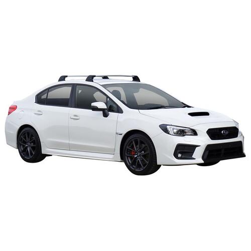 Yakima FlushBar 100 & 105cm Silver Pair (S26Y) To Suit Subaru WRX 4dr Sedan /2015-05/2022