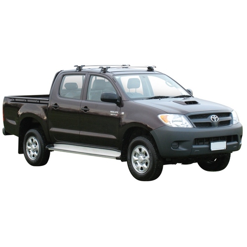 Yakima ThruBar 120cm Silver Pair (S16Y) To Suit Toyota HiLux Double Cab 05/2005-08/2011