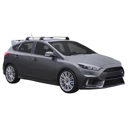 Yakima FlushBar 100 & 105cm Silver Pair (S26Y) To Suit Ford Focus RS /2016-/On