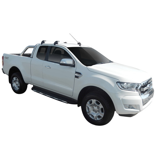 Yakima FlushBar 105cm Silver Pair (S7Y) To Suit Ford Ranger Super Cab /2012-/2022