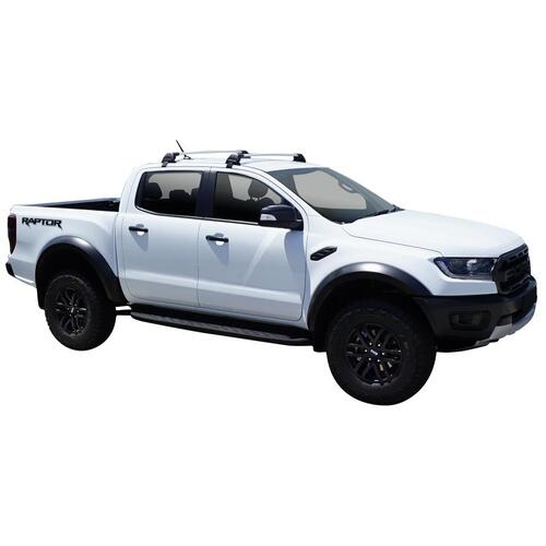 Yakima FlushBar 105cm Silver Pair (S7Y) To Suit Ford Ranger Raptor Double Cab /2018-09/2022